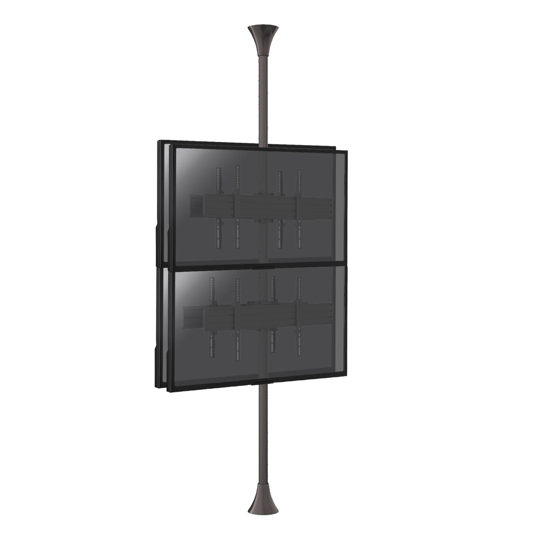 Support sol-plafond pour 4 écrans TV back to back 32'' - 75'' - Hauteur max 240cm-0