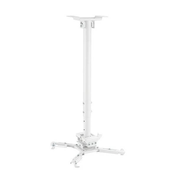 Support plafond vidéoprojecteur, Hauteur 60-90cm, Blanc