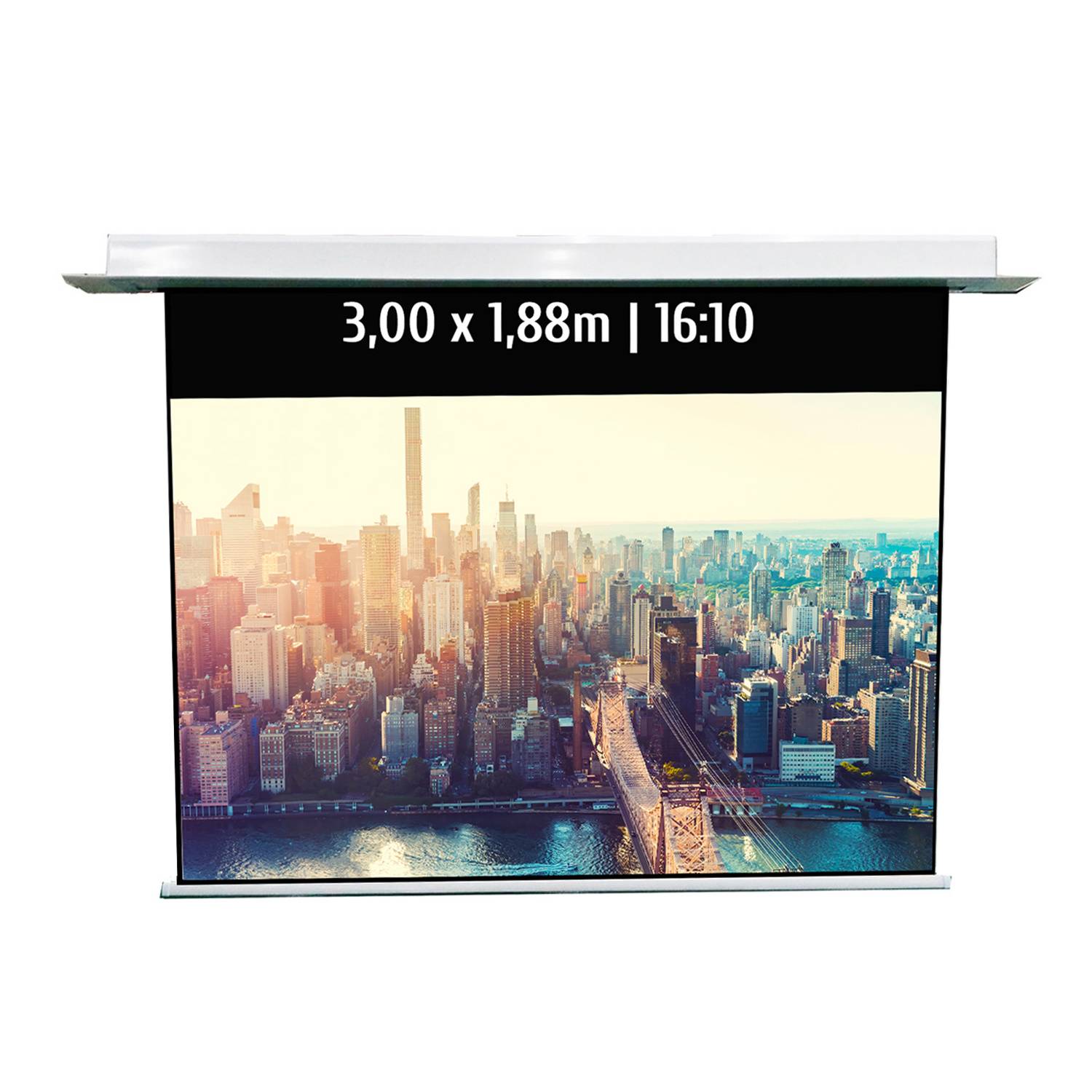 Ecran de projection motorisé encastrable 3,00 x 1,88m - Format 16:10 - Wi-Fi-0