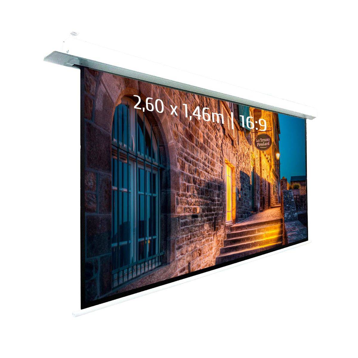 Ecran de projection motorisé encastrable 2,60 x 1,46m - Format 16:9 - Wi-Fi-0