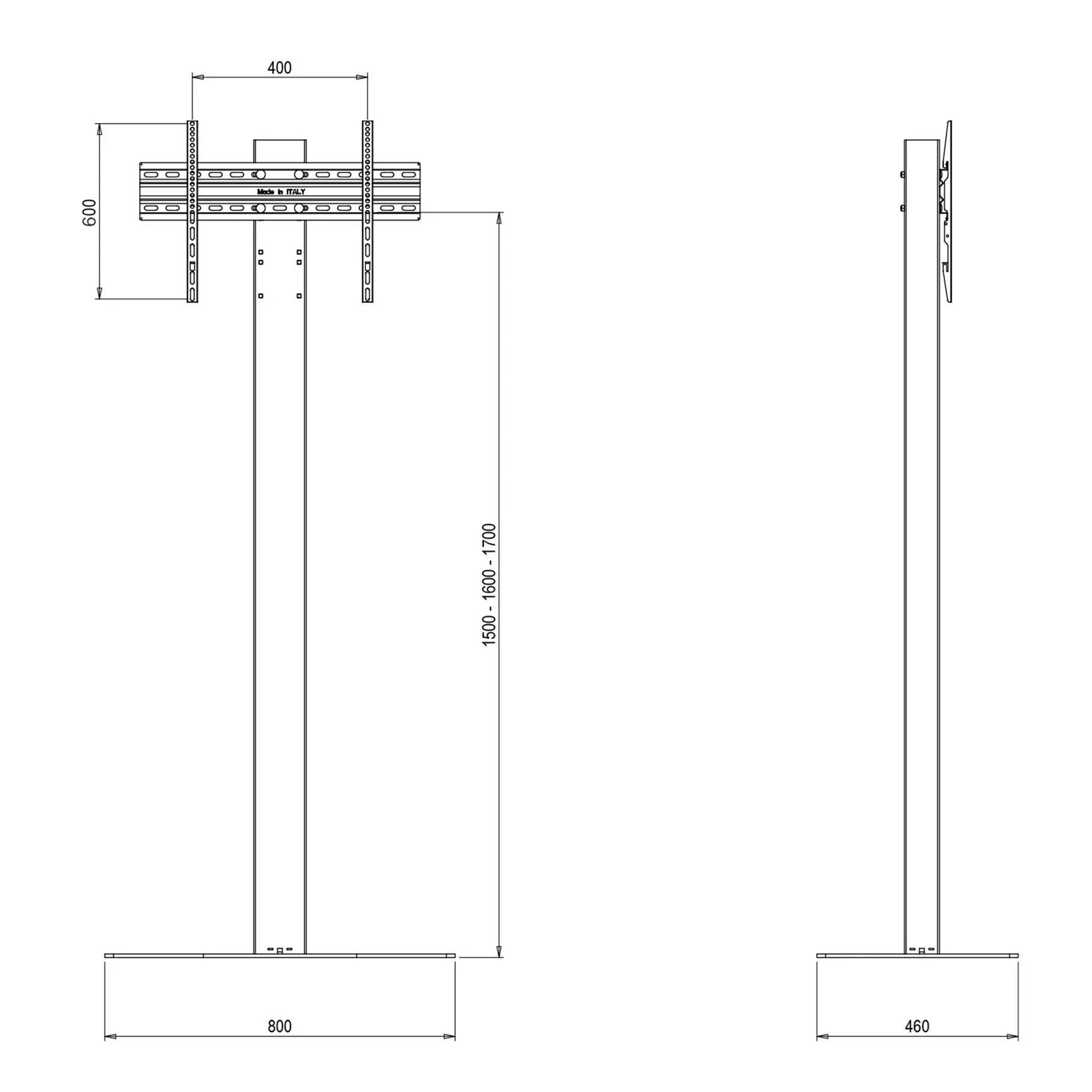 Support vitrine pour écran TV 32''-65'' - A poser - Vesa 400x600 max-0