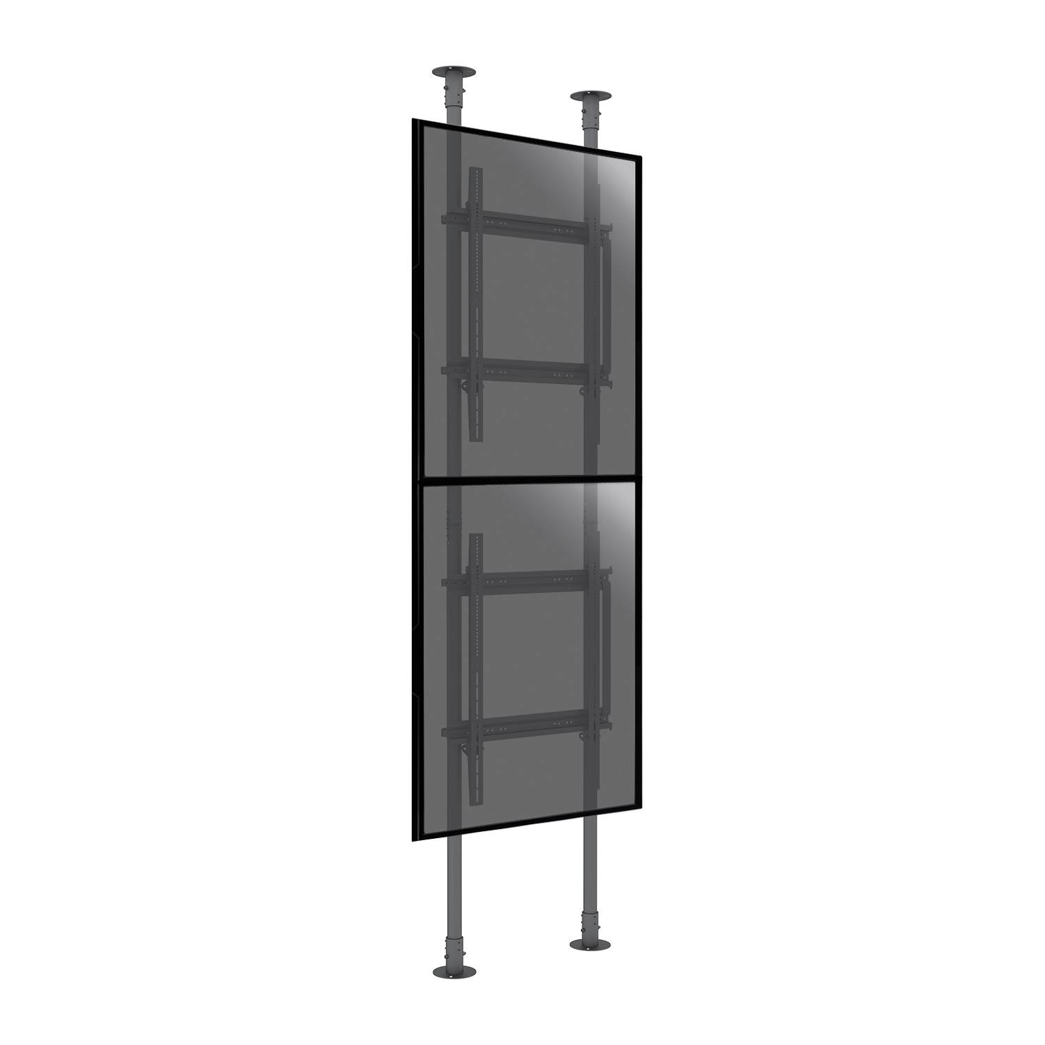 Support sol-plafond portrait pour 2 écrans TV 50'' - 82'' - Hauteur max 300cm-0