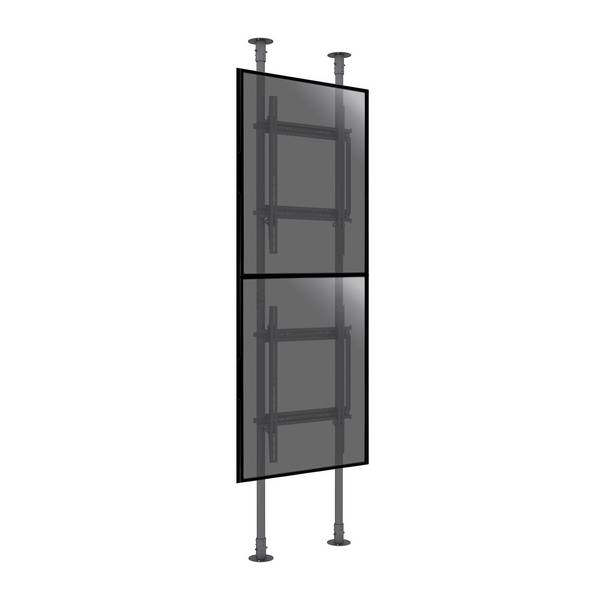 Support sol-plafond portrait pour 2 écrans TV 50'' - 82'' - Hauteur max 300cm