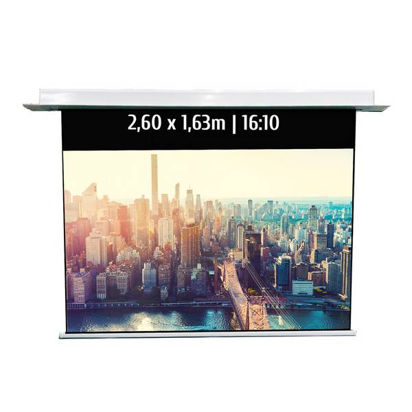 Ecran de projection motorisé encastrable 2,60 x 1,63m - Format 16:10 - Wi-Fi