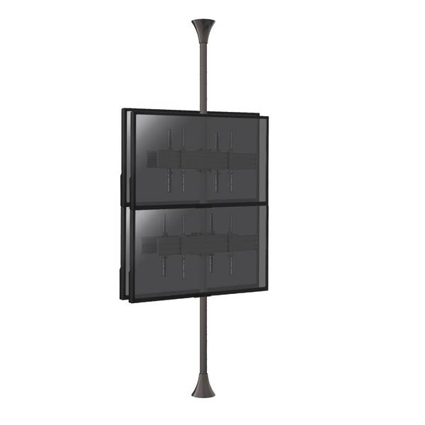 Support sol-plafond pour 4 écrans TV  back to back 32'' - 75''