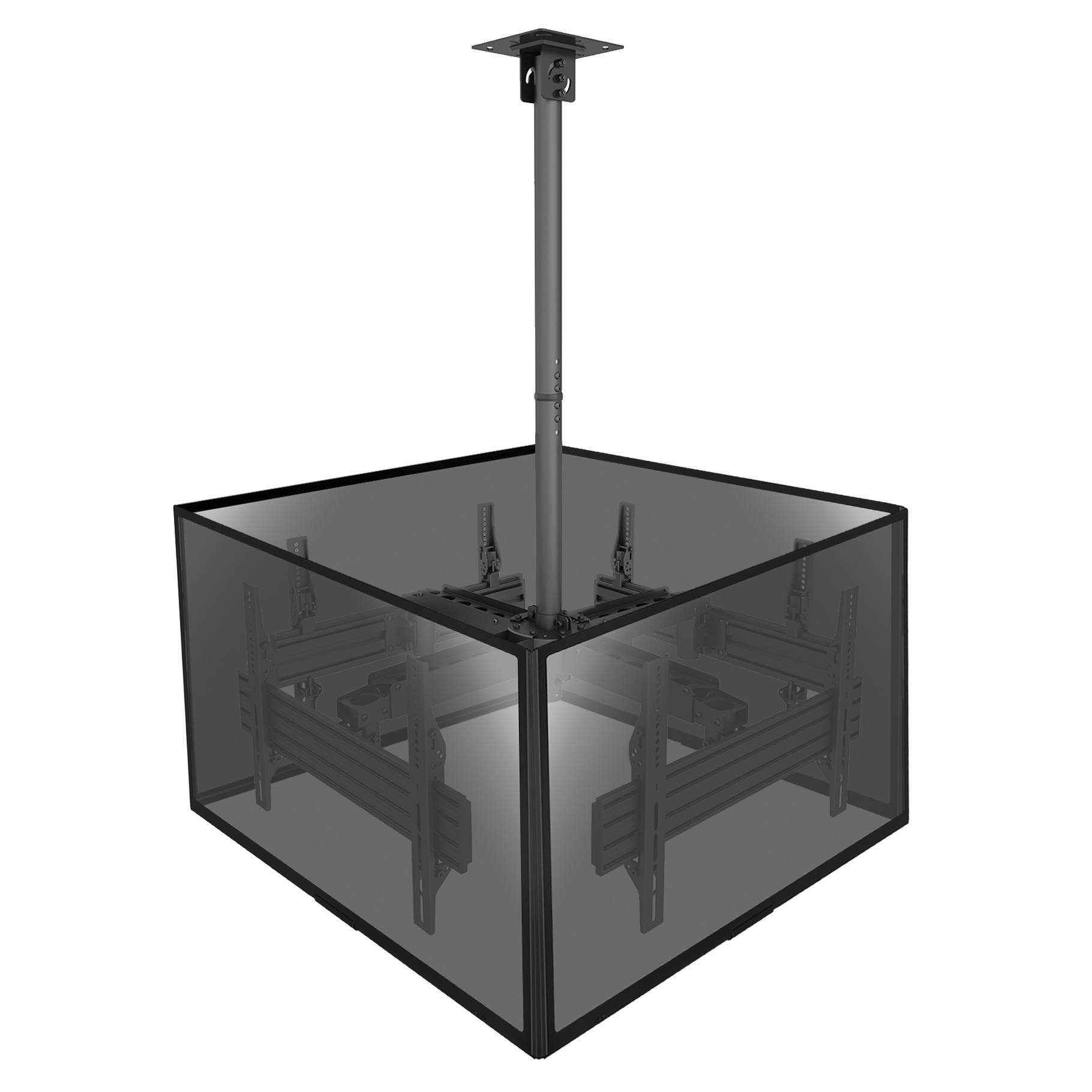 Support plafond pour 4 écrans TV 32"-65" Hauteur réglable 86-325cm-0