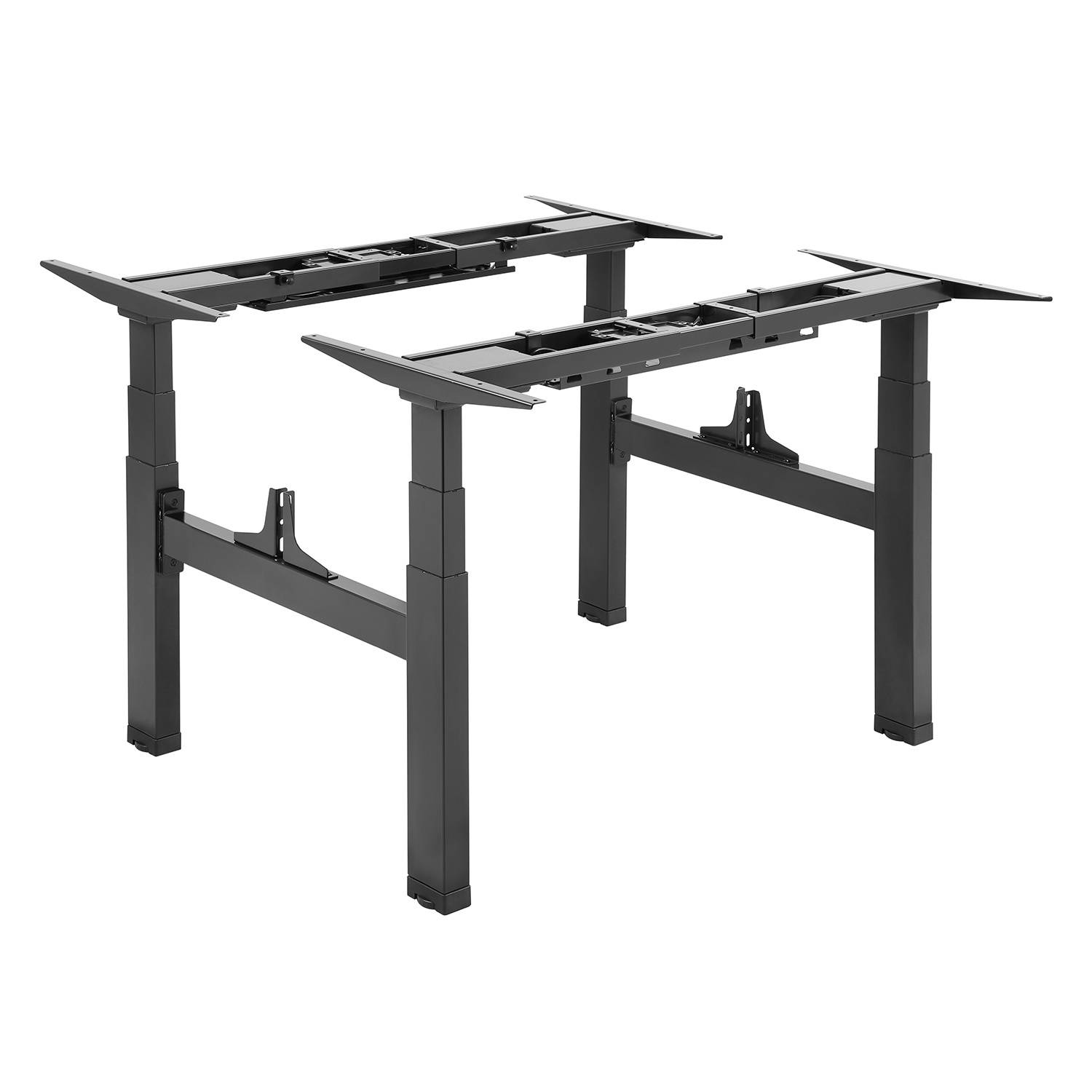 Double pied de bureau motorisé assis-debout, Hauteur 62- 128 cm, Noir-0