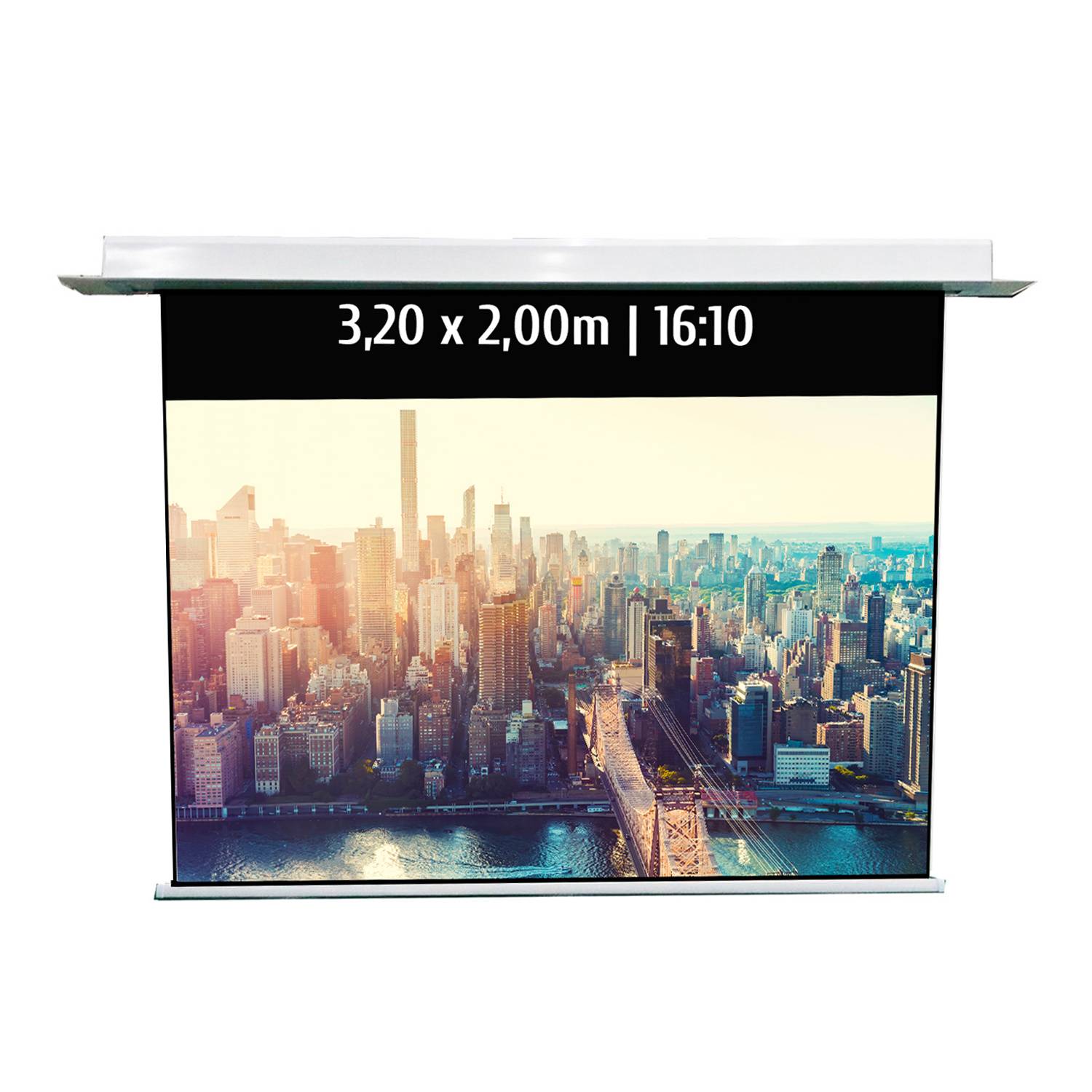 Ecran de projection motorisé encastrable 3,20 x 2,00m - Format 16:10 - Wi-Fi-0
