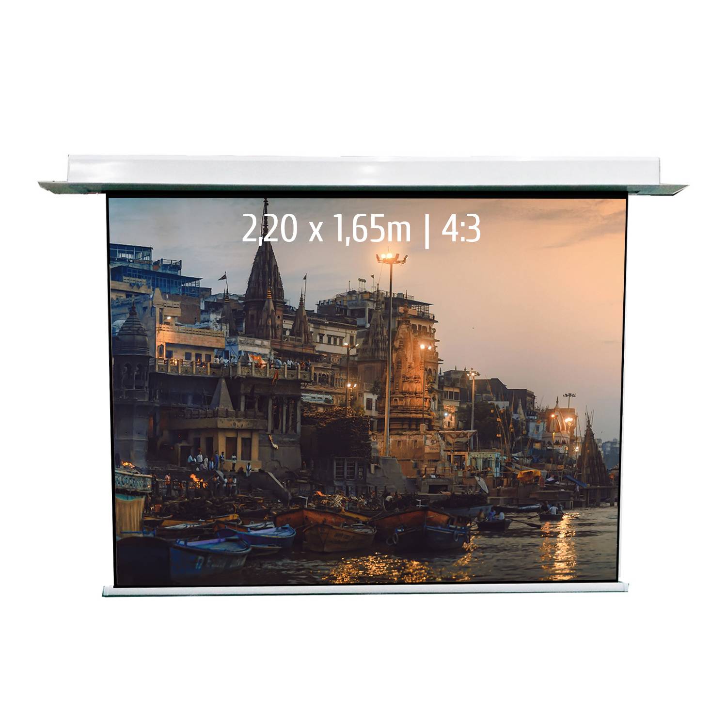 Ecran de projection motorisé encastrable 2,20 x 1,65m - Format 4:3 - Wi-Fi-0
