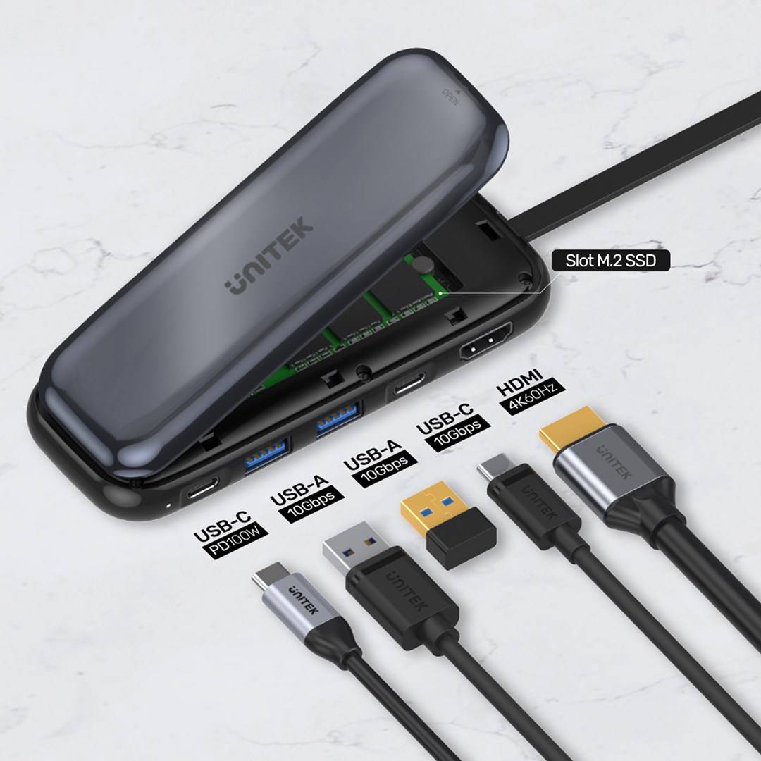 Boîtier SSD M.2 NVMe Docking HDMI + 2xUSB-A + PD100W-4