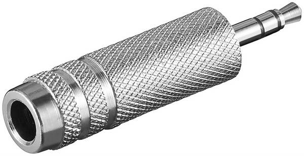Adaptateur casque Goobay, prise AUX 3,5 mm vers 6,35 mm - 1x fiche jack 3,5 mm (3 broches, stéréo) > 1x prise jack...