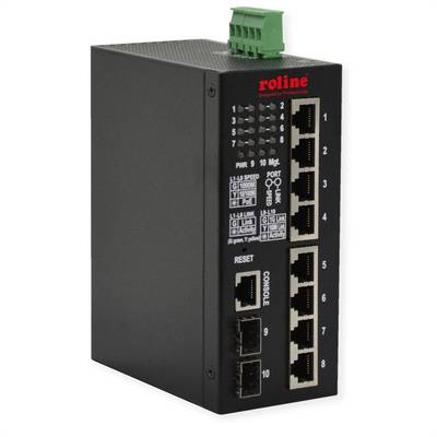 ROLINE Switch industriel Gigabit, 10 ports PoE+, administré Smart, 240W-0
