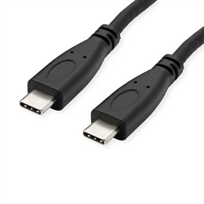 ROLINE Câble USB 3.2 Gen 2, avec PD, C-C, M/M, 4K UHD-1, 10Gbit/s, Emark, 100W, noir, 1 m-0