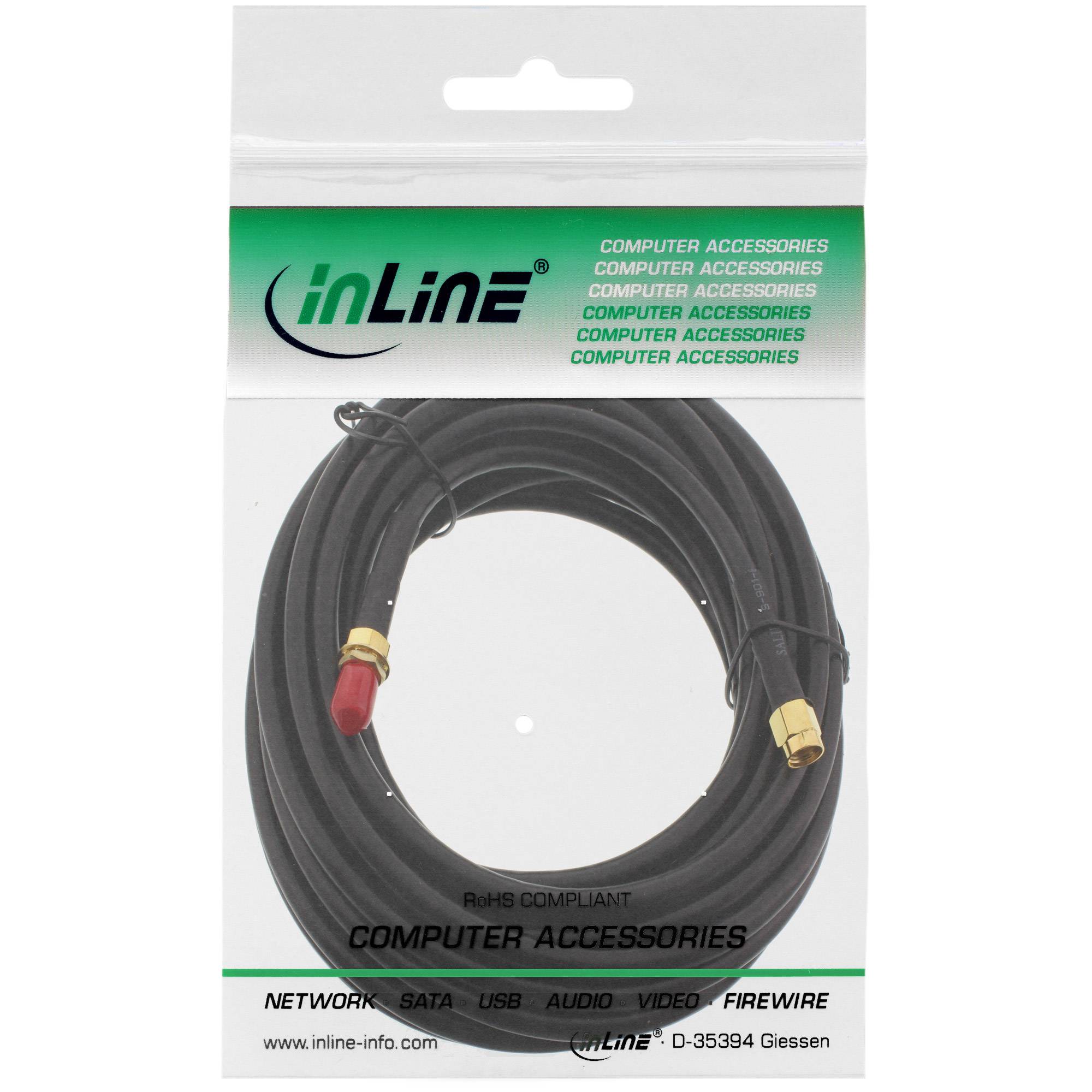 Rallonge inLine réseau informatique 5 m noir-2