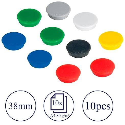 FRANKEN Aimants. Dim. (Ø) 38 mm, force d´adhérence : 1500 g, 10 pièces-1