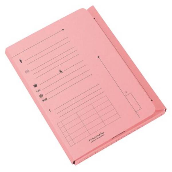 Chemise index kraft L'Oblique AZ 23,5 x 31,5 cm - Paquet de 25 - rose pastel
