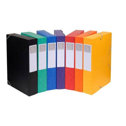 Chemise box Exacompta Cartobox dos 6 cm couleurs assorties - Lot de 10-0