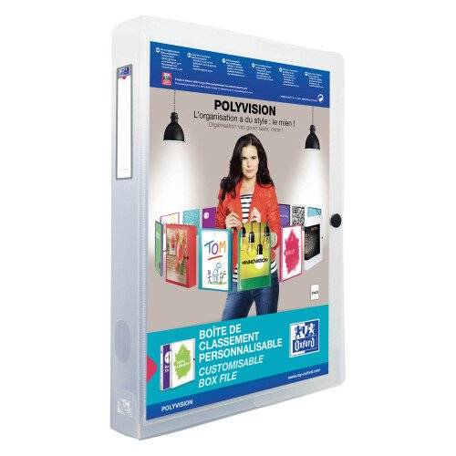 Chemise box plastique Oxford 24 x 32 cm - incolore - Lot de 8-0