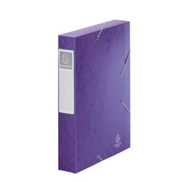 Chemise Box Cartobox Exacompta 24 x 32 cm dos 6 cm - mauve