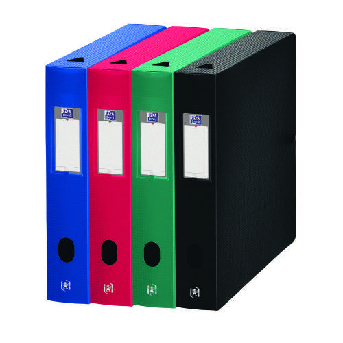 Boîte de classement plastique Oxford Memphis dos 6 cm couleurs assorties classiques - Lot de 10-0