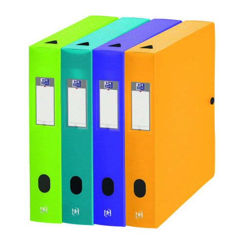 Boîte de classement plastique Oxford Memphis dos 6 cm couleurs assorties mode - Lot de 10-0