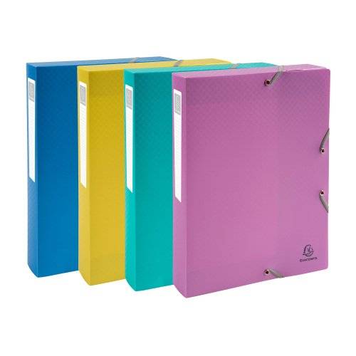 Boîte de classement plastique Forever Young Exacompta - Dos 4 cm couleurs assorties - Lot de 4-0