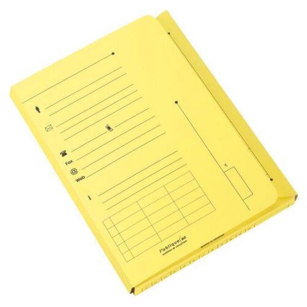Chemise index kraft L'Oblique AZ 23,5 x 31,5 cm - Paquet de 25 - jaune pastel