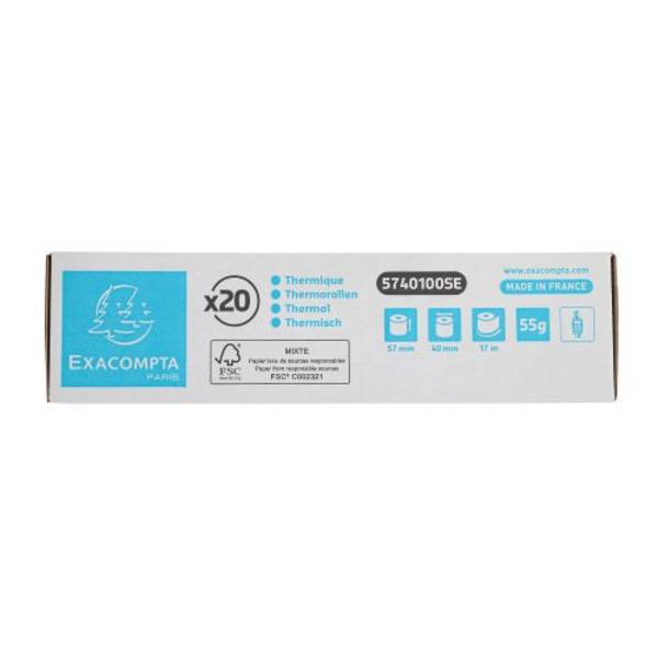 Bobines terminaux bancaires Exacompta 5740100SE - l 57 mm x L 16 m, Ø 40 mm - 1 pli(s) - paquet de 20