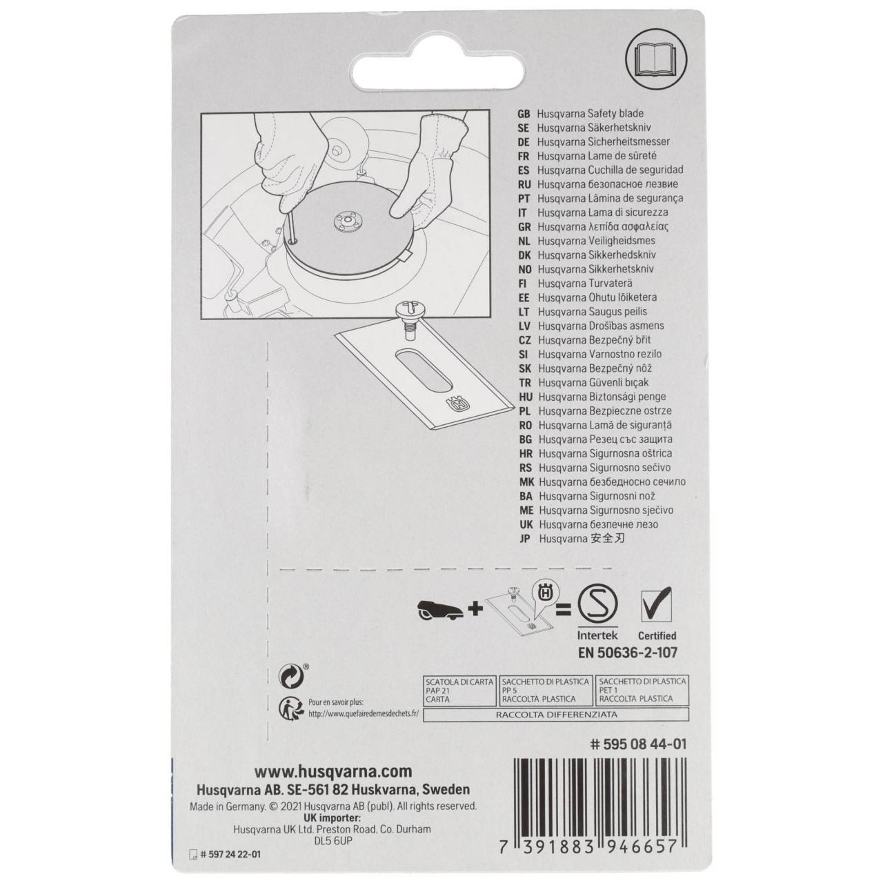 Lames de couteau de rechange Husqvarna Endurance Automower pour robots tondeuses, lot de 6-3
