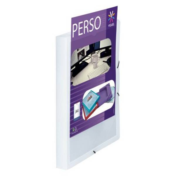 Chemise box personnalisable plastique Viquel Essentiel Recyclé 24 x 32 cm dos 3 cm - gamme Essentiel recyclé
