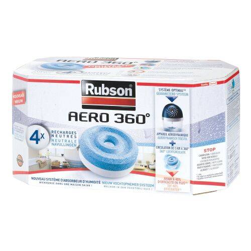 Recharge Aero 360° pour absorbeur d'humidité Rubson - Boite de 4-0