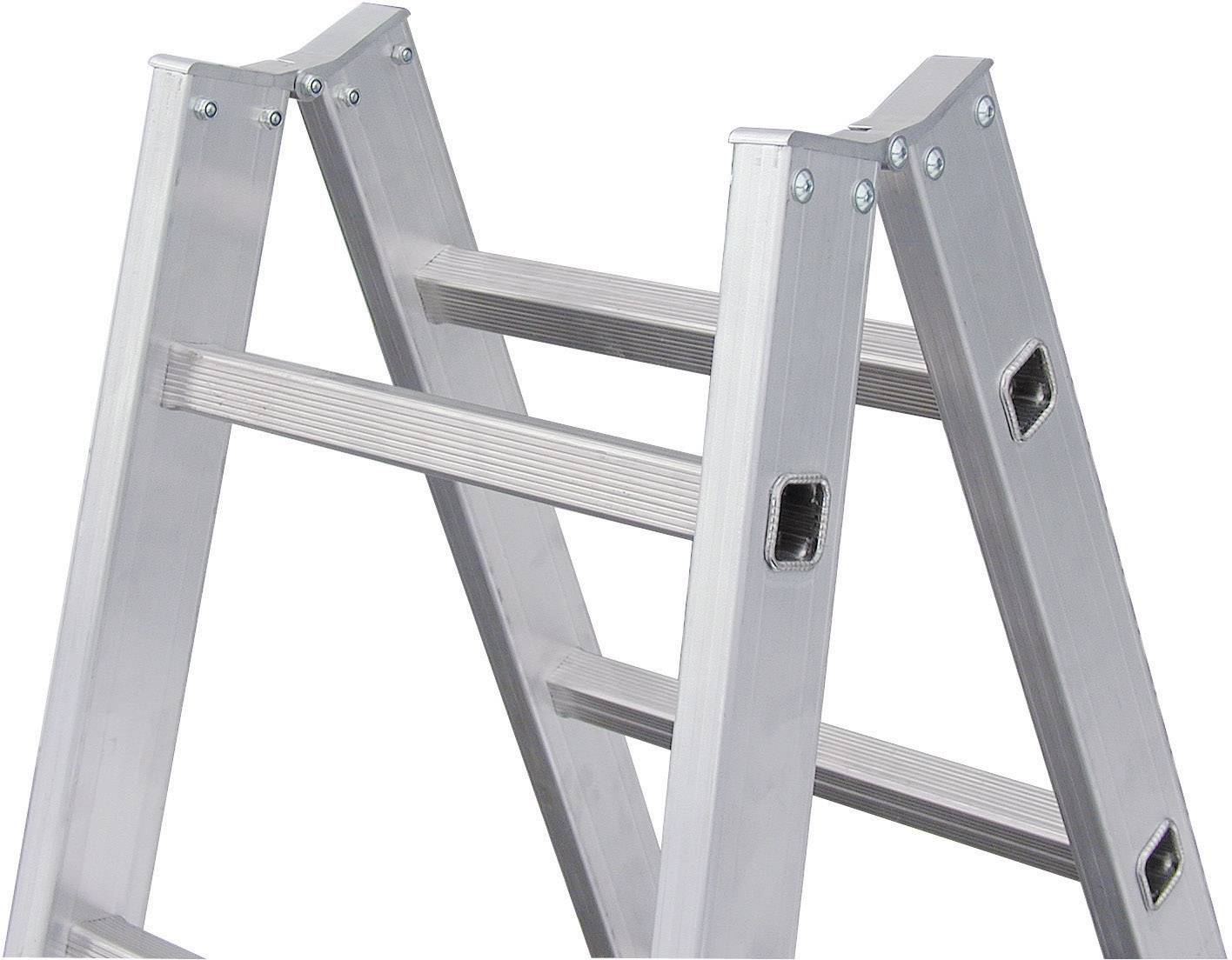 Échelle en métal avec deux montants parallèles, adaptée aux utilisations intérieures ou extérieures.
