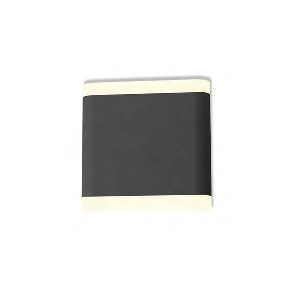 APPLIQUE MURALE LED 6 W 115 mm CARRE 4000Â°K GRIS ANTHRACITE IP54