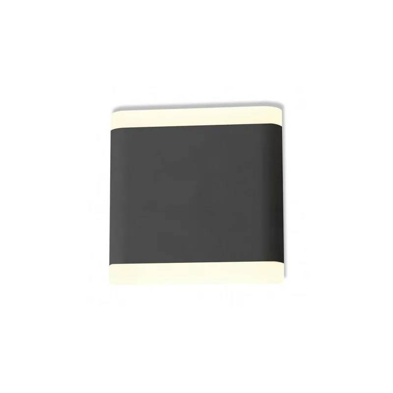 APPLIQUE MURALE LED 6 W 115 mm CARRE 4000Â°K GRIS ANTHRACITE IP54-0