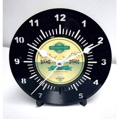 Horloge vinyle 45T recyclé YELLOW-0