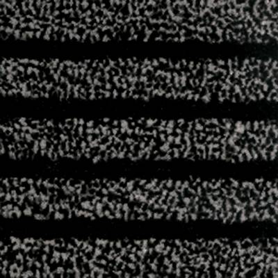 Gros plan d'une structure avec des bandes horizontales noires et blanches, rappelant un écran de télévision avec du grain statique.