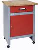 Desserte mobile 1 porte et 1 tiroir rouge Küpper 12192