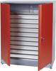 Küpper 70692 Armoire 2 portes 1 étagère et 10 tiroirs rouge (l x H x P) 91 x 110 x 45 cm