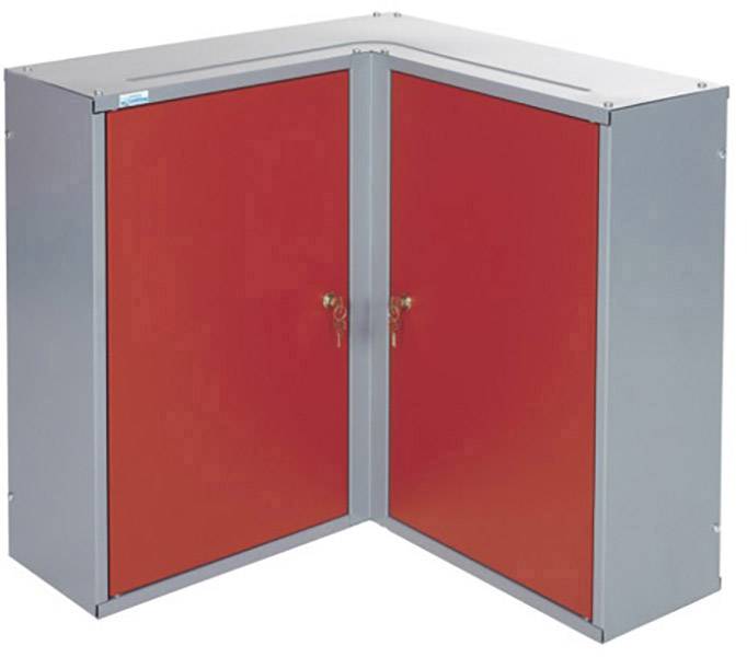 Armoire murale d'angle 2 portes 4 étagères rouge Küpper 70372