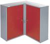 Armoire murale d'angle 2 portes 4 étagères rouge Küpper 70372