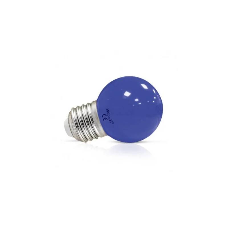 Ampoule LED E27 Bulb G45 1W Bleu-0