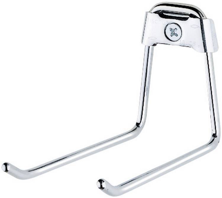 Crochets métalliques avec support mural pour fixation. Adaptés pour la suspension d'objets.