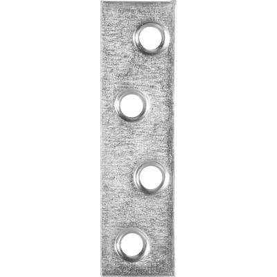 Plaque de connexion  TOOLCRAFT  890733 (L x l x H) 80 x 16 x 2 mm En acier galvanisé, gris clair. 