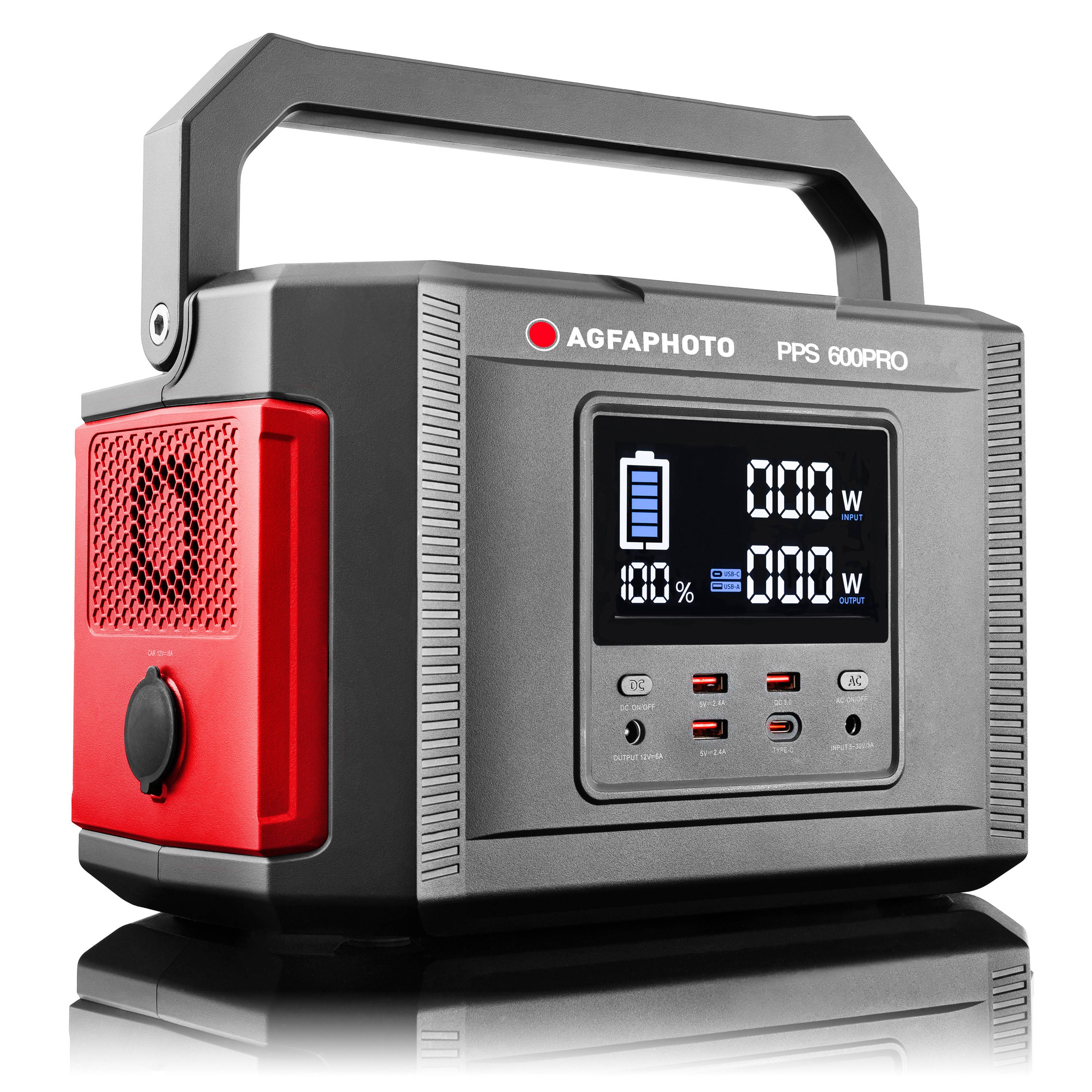 AGFAPHOTO Power Station PS600PRO - Station d'Alimentation Portable 626Wh 230V/50Hz Version 8 Type F / DE-0