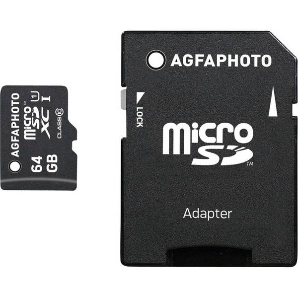 AGFAPHOTO Carte mémoire microSDHC - 10582 - Capacité 64GB - Noir