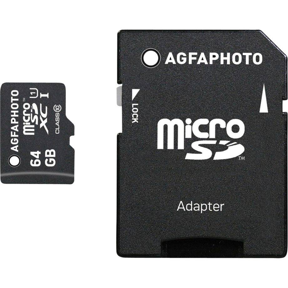 AGFAPHOTO Carte mémoire microSDHC - 10582 - Capacité 64GB - Noir-0