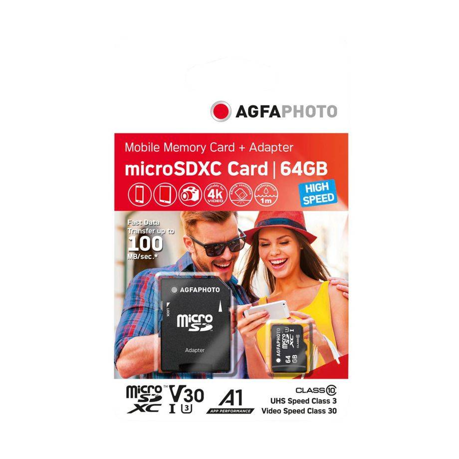 AGFAPHOTO Carte mémoire microSDHC - 10582 - Capacité 64GB - Noir-1