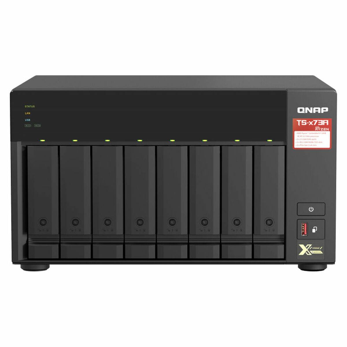 Desktop 8Bay NAS 8GB RAM 2x2.5Gbe Black-0