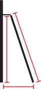 Illustration d'un échafaudage latéral contre un mur, avec des supports diagonaux assurant la stabilisation.