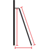 Illustration d'un échafaudage latéral contre un mur, avec des supports diagonaux assurant la stabilisation.